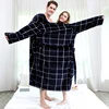 Peignoir d'hiver pour hommes, Kimono en flanelle, grande taille, tenue de bain confortable, vêtements de nuit pour femmes, 40 à 130KG ► Photo 2/6