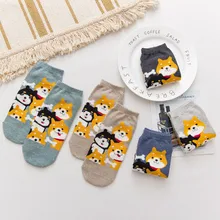5 пар, высокое качество, женские милые носки с героями мультфильмов, весна-осень, забавные носки с животными, модные женские носки для девочек, милые хлопковые носки с собачками