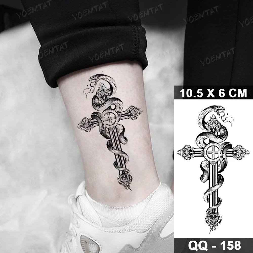 Japanese Snake Dragon Waterproof Temporary Tattoo Sticker Cross Wrist Hand Ankle Small Tatoo Kids Fake Tatto Body Art Men Women tattoo sticker temporary tattoos