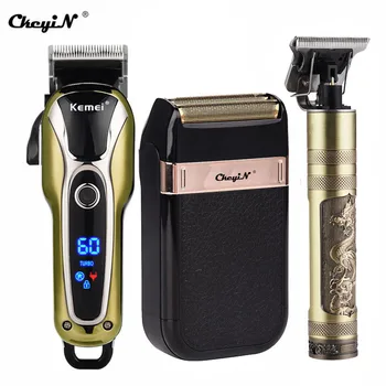 

Professional Barber Cordless Hair Trimmer 0mm Men's Electric Hair Clippers Adjustable Blade Hair Cutting with LED Display tools