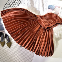 Высокое качество осень зима женские длинные юбки высокая талия винтажные юбки для женщин элегантные юбки пачка saias femme красный