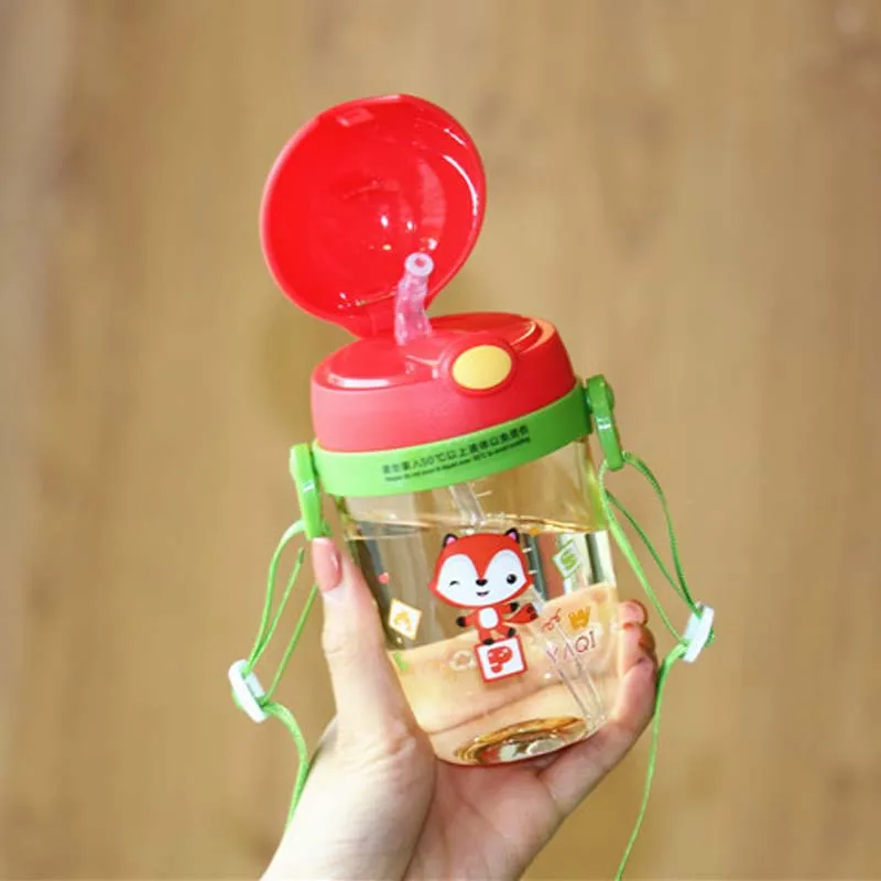 360ml Red Детская чашка дети учатся для кормления питья воды соломенная ручка бутылка мультфильм учебный Поильник Детская кружка для кормления 360 мл - Цвет: 360ml Red