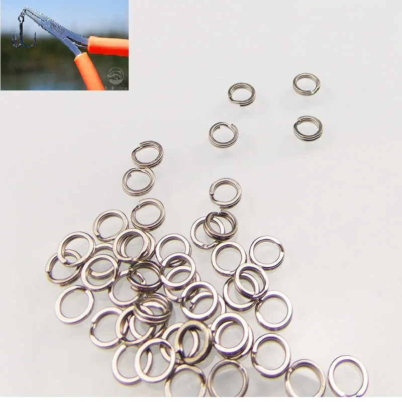 Esfishing 50Pcs Vissen Split Ring Vissen Connector Vishaak Lokken Pakken Pesca Vissen Accessoires