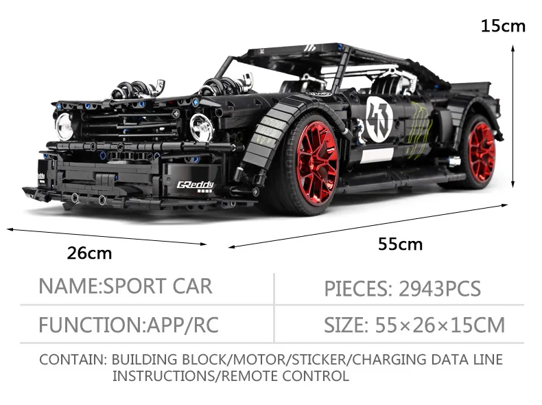 DHL 1965 Ford Mustang Hoonicorn гоночный автомобиль совместимый Technic MOC-22970 20102 строительные блоки кирпичи детские игрушки подарок