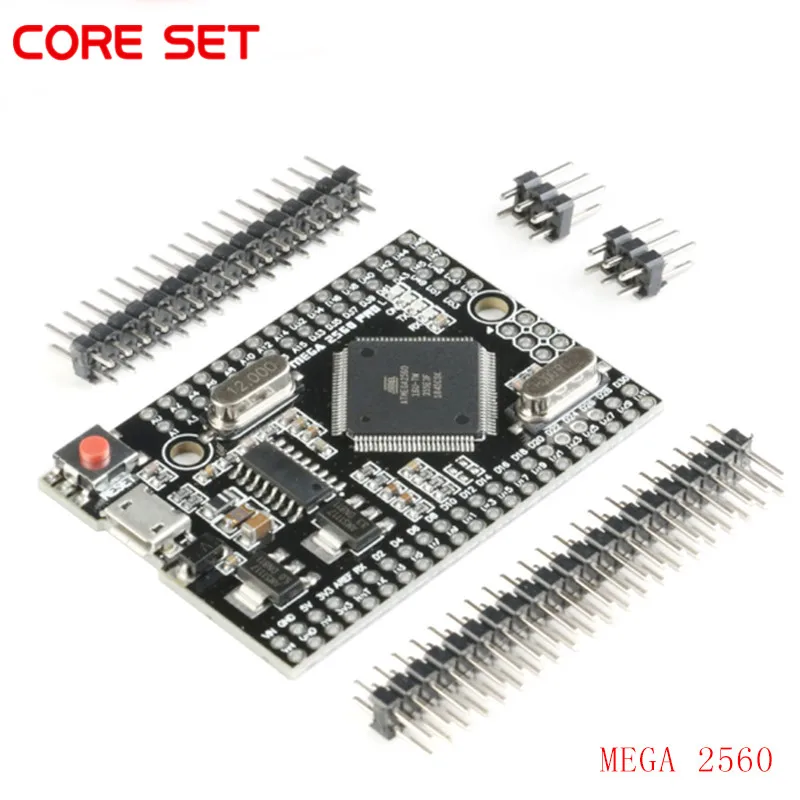 Микро usb MEGA 2560 PRO вставляемый CH340G/ATMEGA2560 16AU чип с штыревыми разъемами для Arduino Mega2560