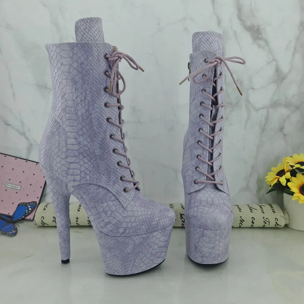 

Leecabe 17CM/7inches Pole dancing shoes High Heel platform Pole Dance boots