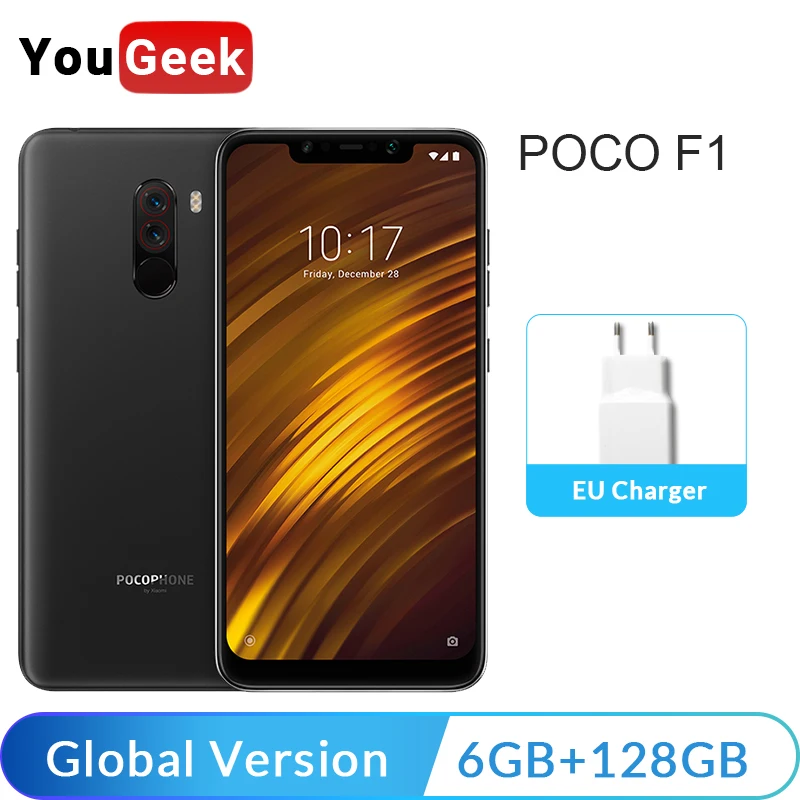 

Global Version Xiaomi POCOPHONE F1 POCO F1 6GB 128GB Mobile Phone Snapdragon 845 Full Screen 4000mAh Dual Camera Smartphone