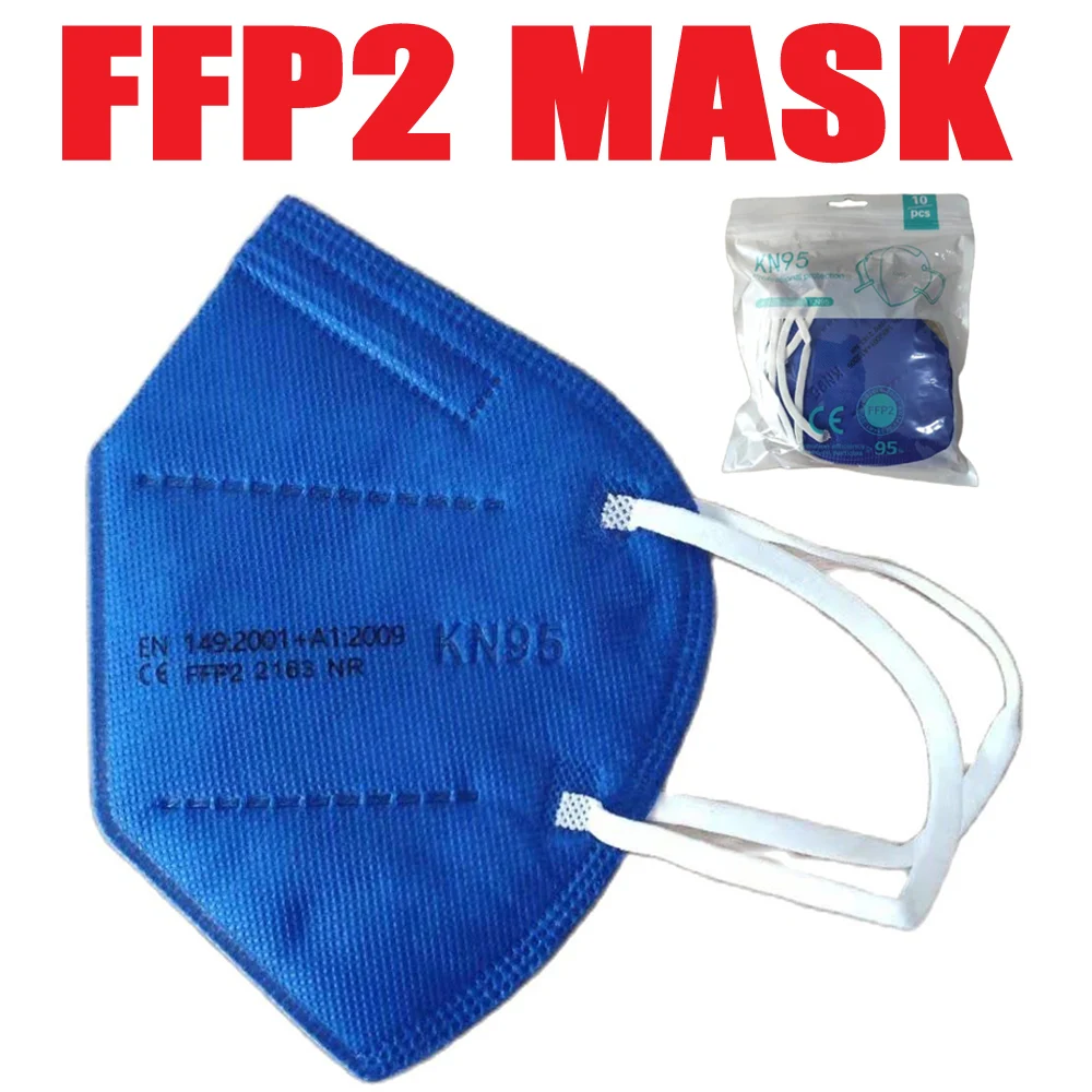 

FFP2 Mascarillas CE KN95 Face Mask Filter Adults ffp2mask 5-Layer Protective Maske fpp2 Dust Proof Masque Blue Masken Respirator