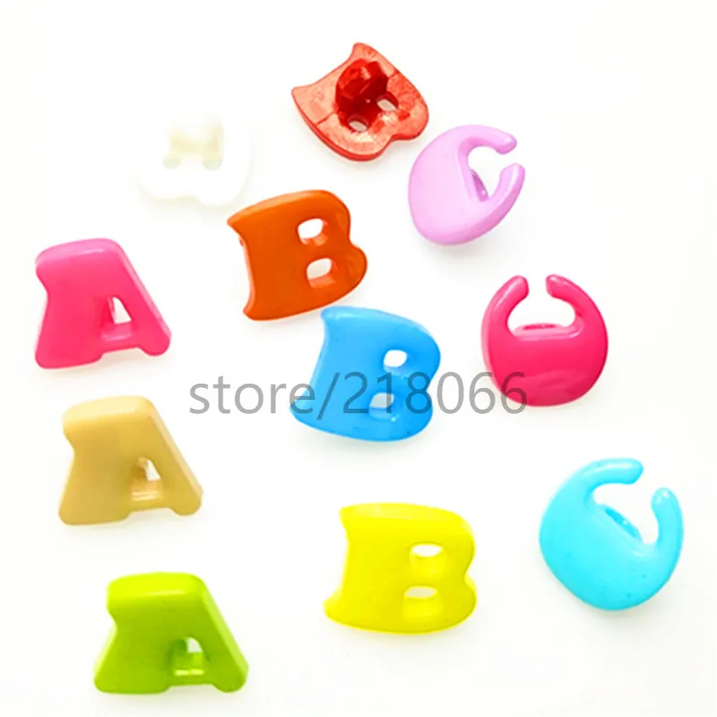 50/100pc/pack 14mm Lots Mix ABC Letter Plastic Buttons Kid's Sewing Crafts | Дом и сад