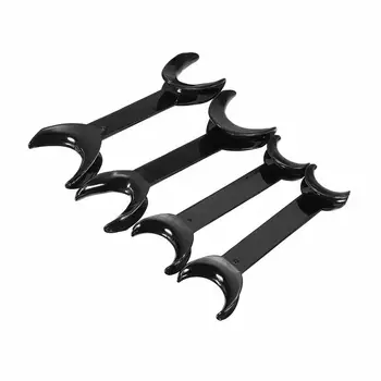 

4PCS Black Dental Small Large T Shape Intraoral Cheek Lip Retractor Opener Double Head Orthodontic Teeth Mouth Opener Kit Tool