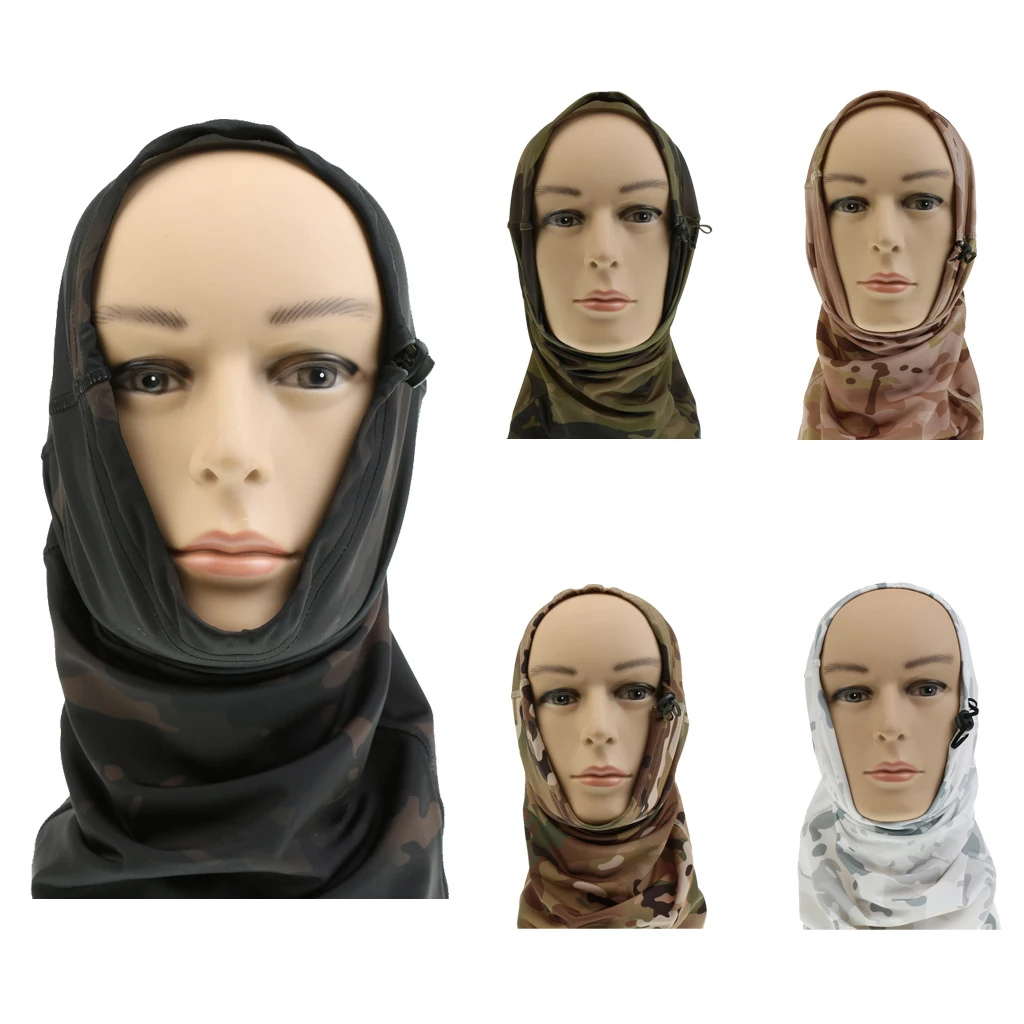 Outdoor Sports Camo Cycling Face Mask Balaclava Hat Headgear Hood Headscarf Neck Warmer for Camping Hiking Hunting Fishing