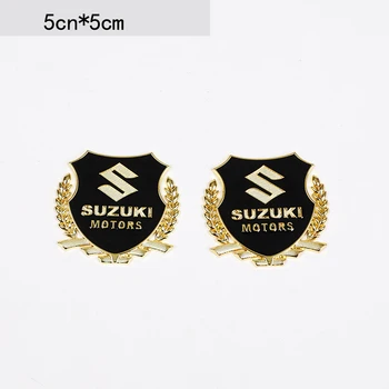 

2 Pcs Car Window Sticker 3D Metal Logo Emblem Car Body Trunk Decoration Accessories For Suzuki Swift Jimny Alto Vitara Liana