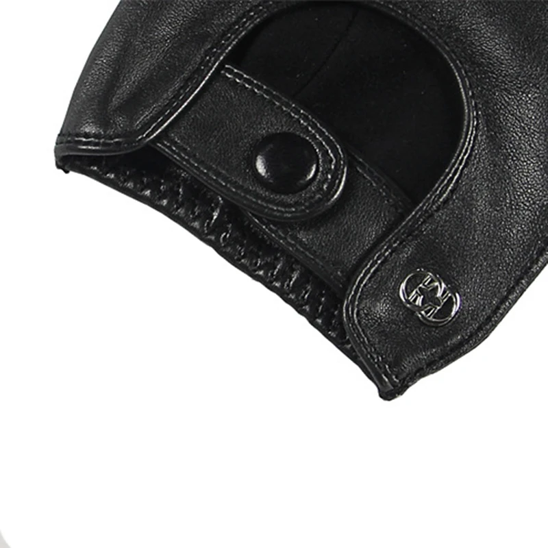 Leather Driving Mittens Male Gloves Outdoor Fashion Men Motorcycle Half Finger Sheepskin Gloves 16 Hc44aa78b18b34bb7b57f39ef41a15883k