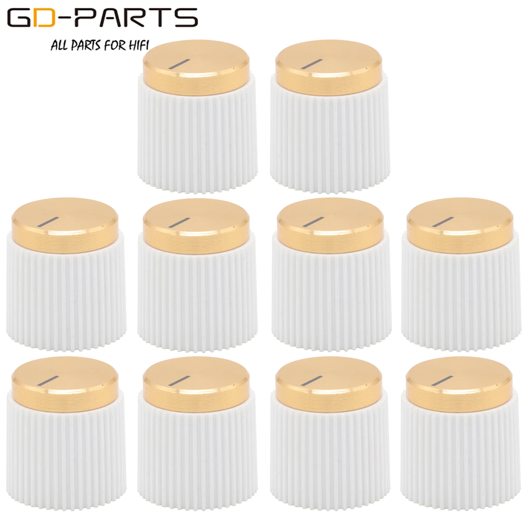 Conjunto de Plástico Botão do Ponteiro para Guitarra Baixo Amp Efeito Pedal Overdrive Gabinete Mixer 6.4 mm Latão Inserção 10 Peças 18*20 mm - Image 4