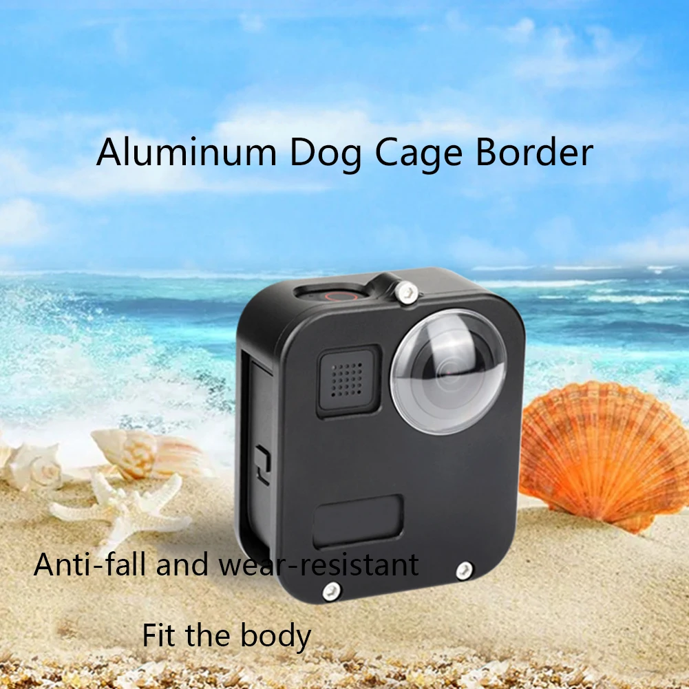 

Aluminum Alloy Case Durable Waterproof Anti Fall Protective Cage Housing Shell Frame Black Cover With Lens Cap For GoPro Max