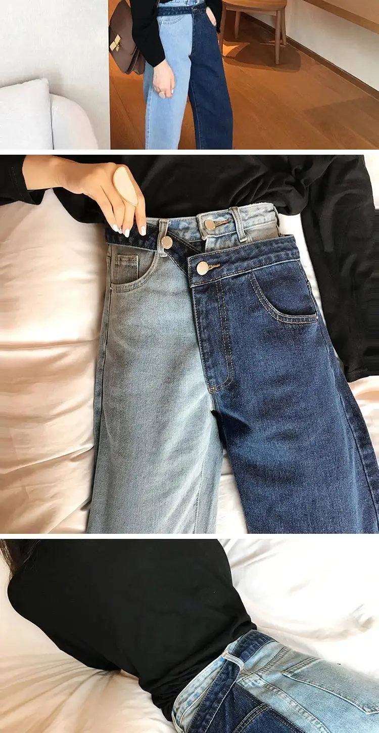 Heydress, весенние корейские женские повседневные джинсовые штаны, широкие брюки, высокая талия, длина по щиколотку, свободные джинсы