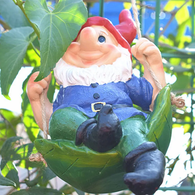 Outdoor Garden Creative Ornaments Tree Hanging Cat Frog Santa Dog Garden Courtyard Balcony Craft Micro Landscaping Decor M2363