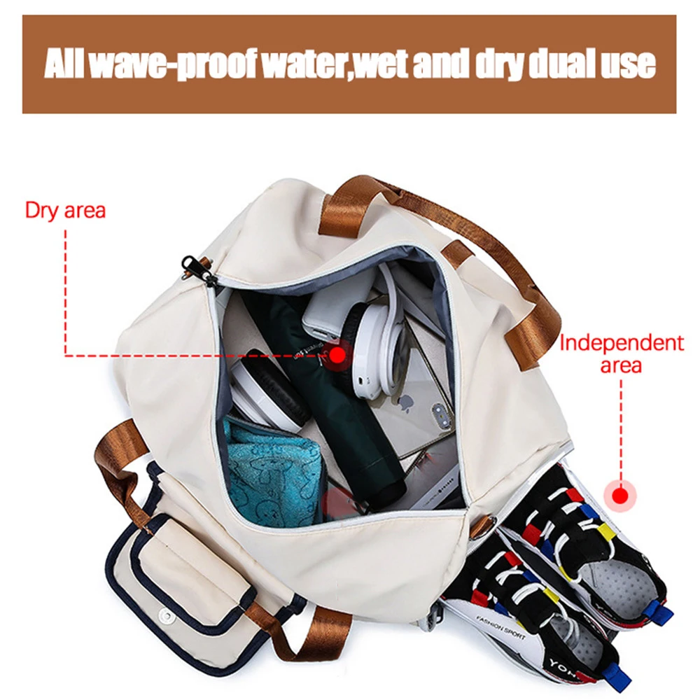 36-55L Outdoor Gym Bags for Men Women Fitness Shoulder Bags Dry Wet Separation Sequins Large Capacity Waterproof Handbag 10647