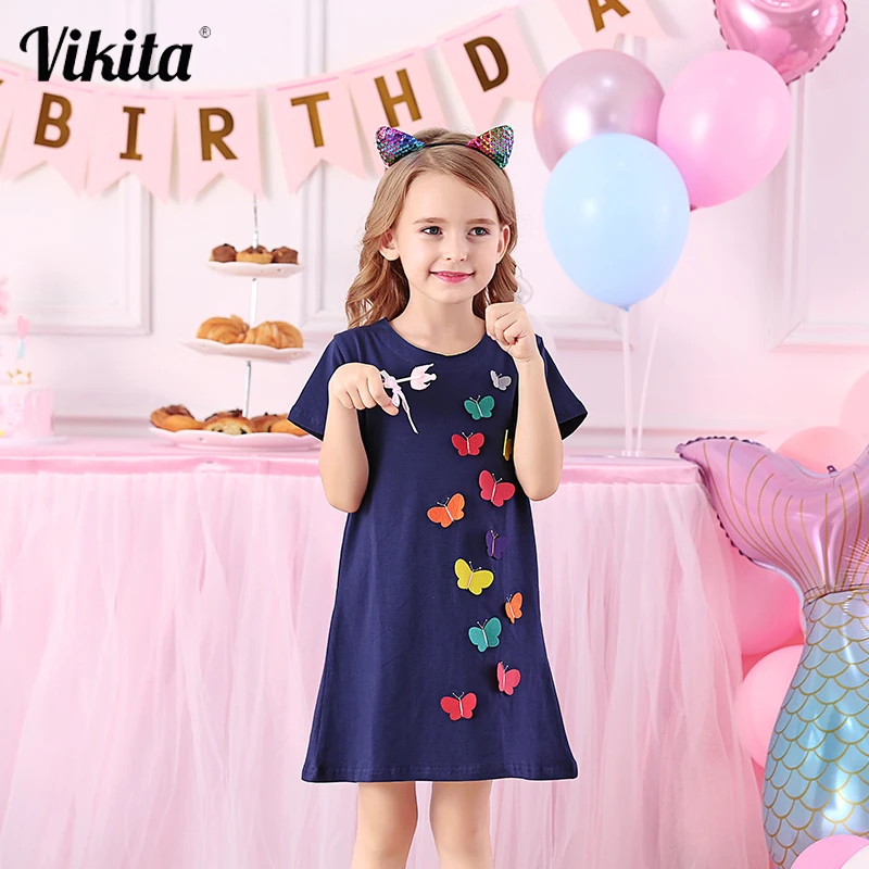 VIKITA/Хлопковое платье для девочек Детские платья с короткими рукавами