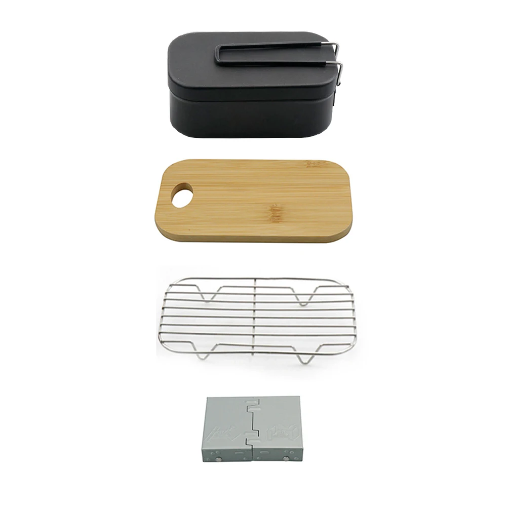 Outdoor Lunch Box with Folding Handle Portable Travel Picnic Camping Cooking Steamed Bento Boxes Salad Fruit Container | Спорт и