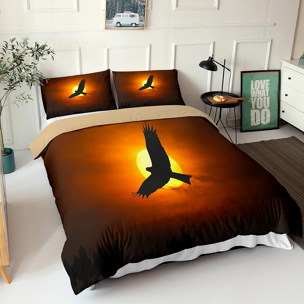 

Fabric Bedheets 3d Bedding Linens Eagle Printed Bed Sheets With Pillowcases Comforter Duvet Cover Home Textiles For Children
