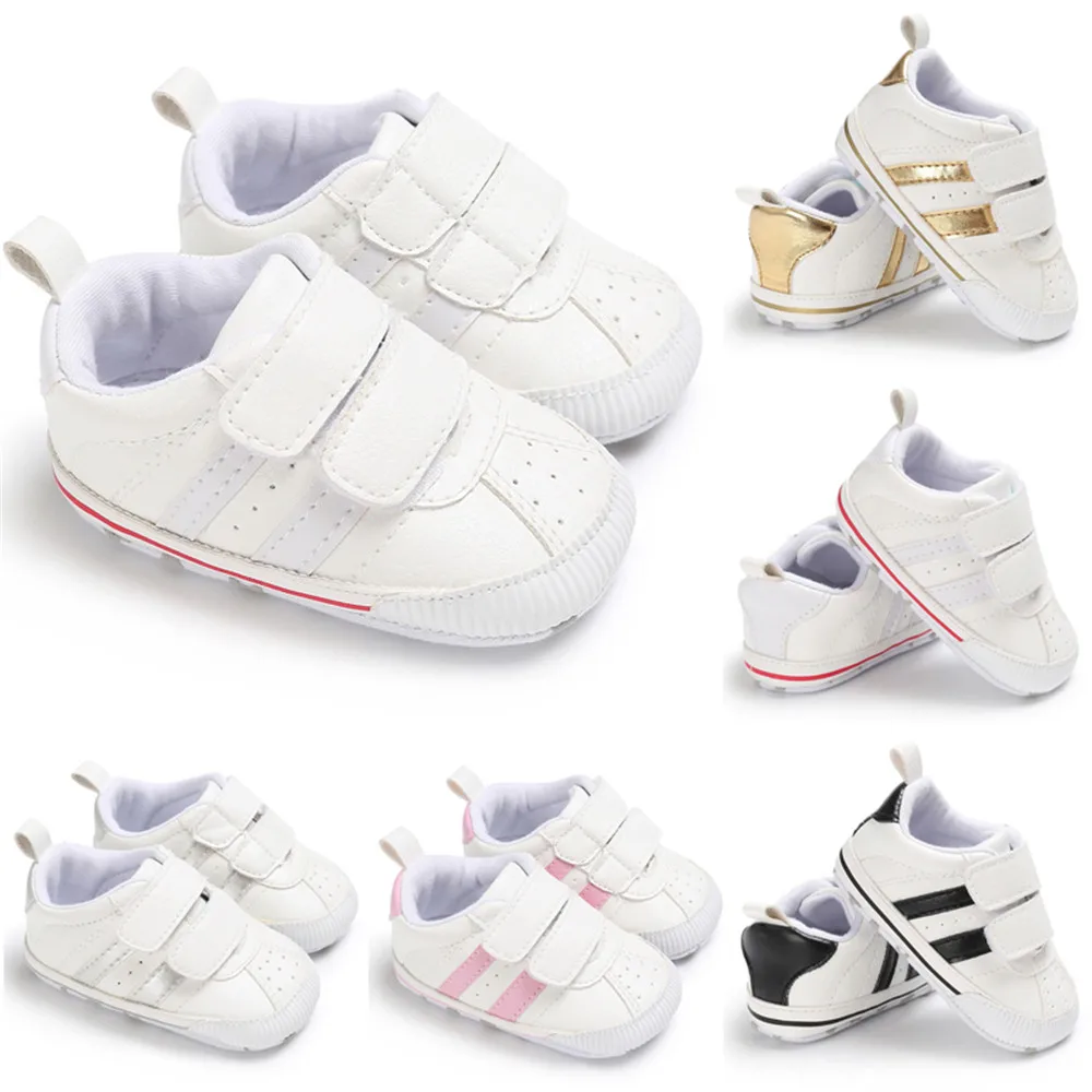 Emmababy модная весенне-Осенняя обувь на мягкой подошве для новорожденных мальчиков и девочек 0-18 месяцев, белые кроссовки