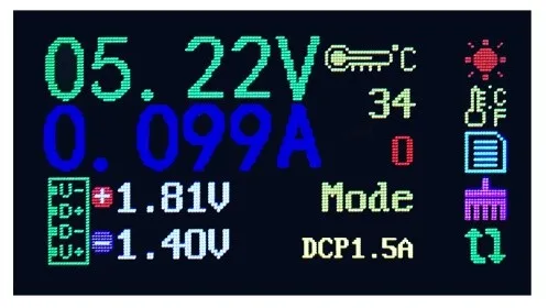 RD TC64 тип-c цветной ЖК-дисплей USB Вольтметр Амперметр Напряжение измеритель тока мультиметр батарея PD Зарядка банк питания USB Тестер