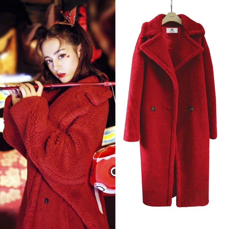 Women's Winter Fur Teddy Bear Coat - Loose and Warm Long Design image 5