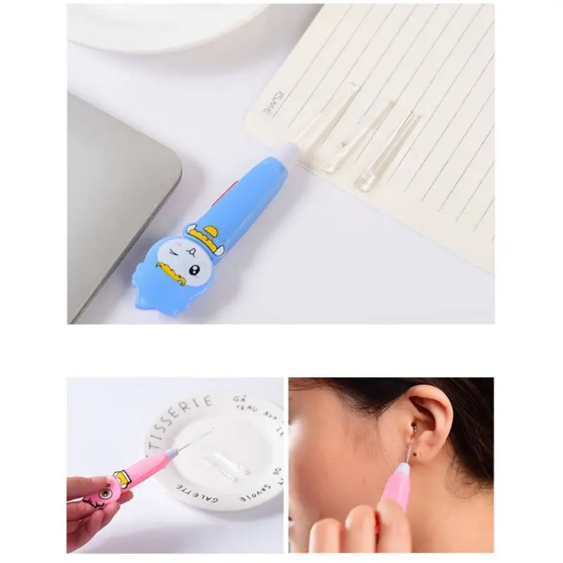 Cartoon Owl Luminous Earpick LED Light Ear Cleaning Spoon Baby Earwax Removing Safe Tool Kids Nursing Care New