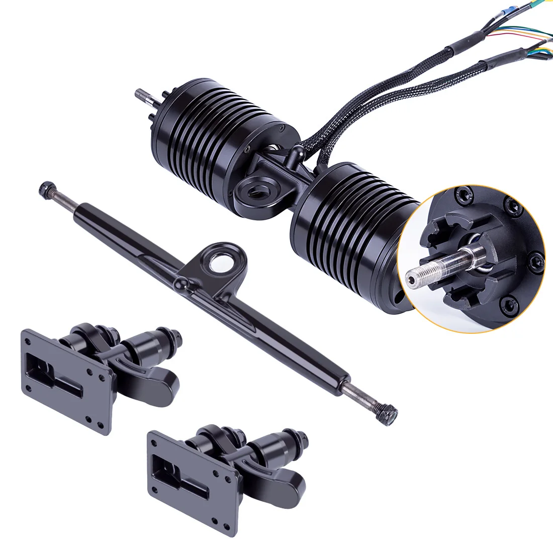 US $379.99 4Wheel Electric Skateboard Direct Drive Motor Kit Direct Drive Motor Adapter for ABEC Wheel Front Truck Double Kingpins