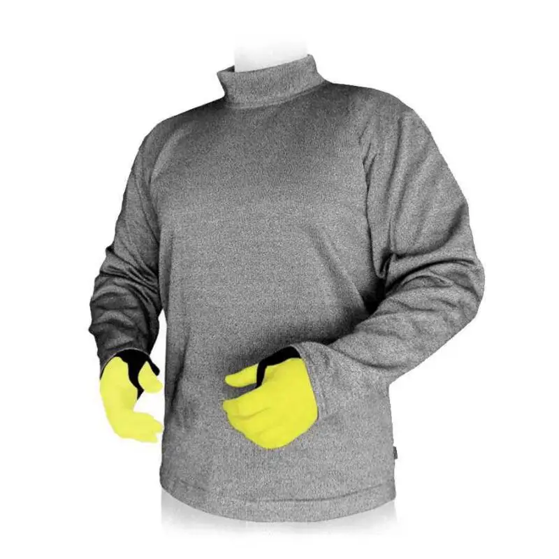 Anti-cut Cut Resistant Self-defense light Schutzweste Tatico Anti Covert Stab long sleeve protective t-shirt work clothing - Цвет: tall collar