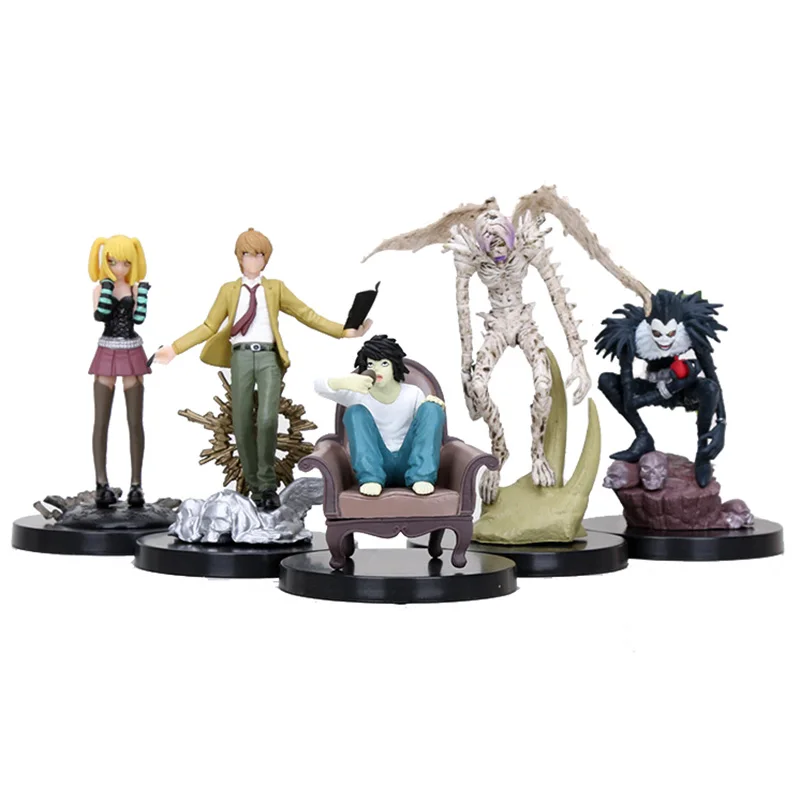 

5pcs/set Death Note Yagami Light Killer MisaMisa L Ryuuku Rem PVC Action Figure Collectible Model Toy