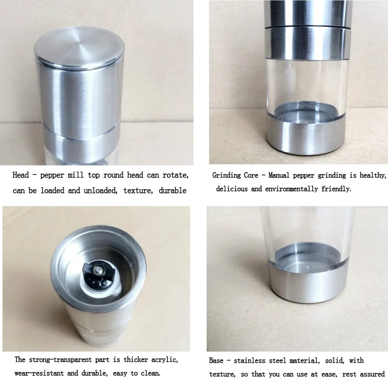 Ручной Мюллер для приправ из нержавеющей стали мельница соли и перца кухонный