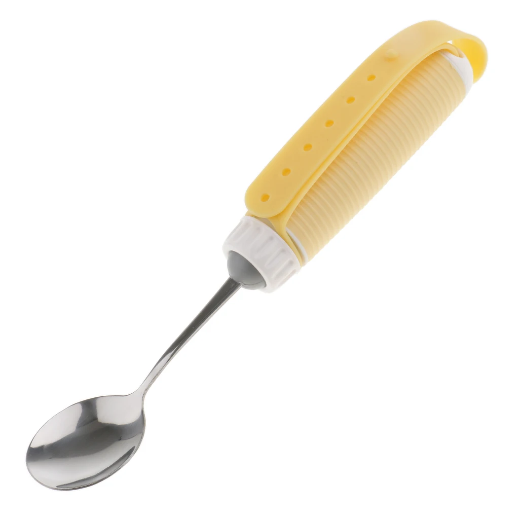 Swivel Comfortable Grip Spoon Adaptive Utensil Eating Aids for Elderly Arthritis Shaking Hands