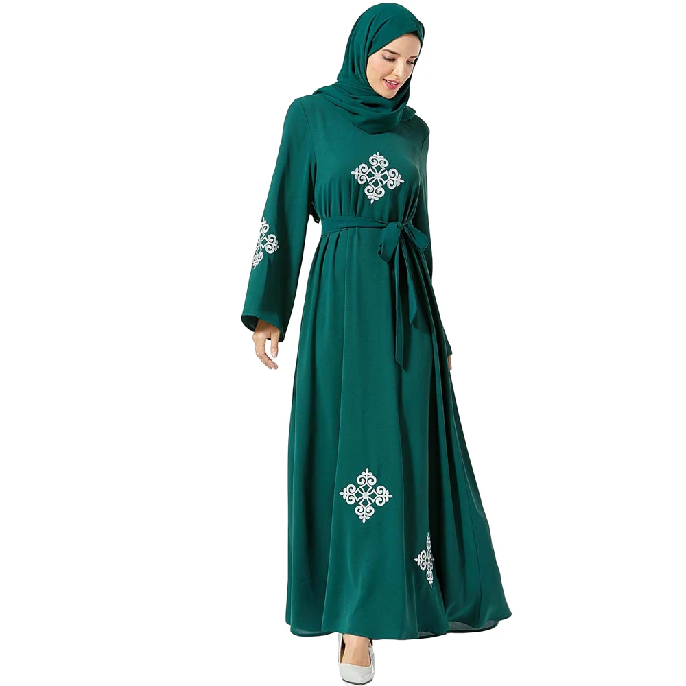 Abaya Дубай, женское макси платье, кафтан, мусульманский, длинный рукав, джилбаб, халаты с вышивкой этнические, праздничные, Коктейльные, свободная одежда, модное платье