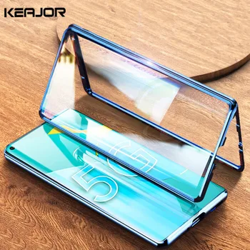 

Double Side Tempered Glass Case For Oneplus 8 Pro Case Metal Magnetic Adsorption Cover On For Oneplus 8 One Plus 8 Pro Cover