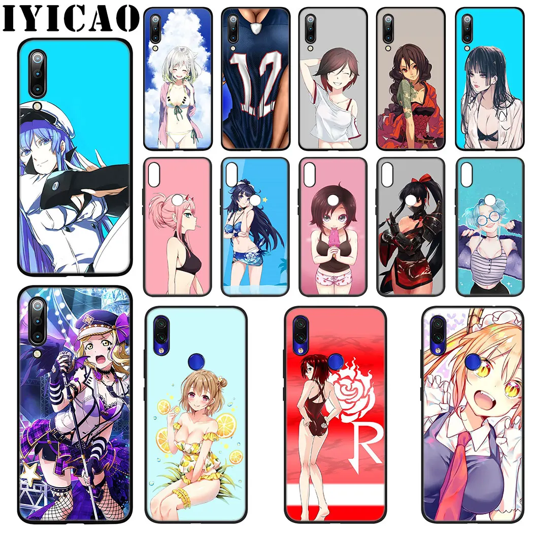 

IYICAO Japanese Anime sexy bikini girl Soft Silicone Case for Xiaomi 9 8 SE A2 Lite A3 9T Pro A1 CC9 5X 6X MAX 3 F1 Case