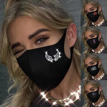 

Mascarillas Women's Rhinestone Point Drill Dustproof And Washable Mask Anti-pollution Reusable Face Mask Breathable schutzmaske