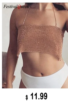 Bling Rhinestones Party Crop Top 2020 Fashion Solid Backless Straps Full Diamonds Sequins Cami Cropped Top for Women