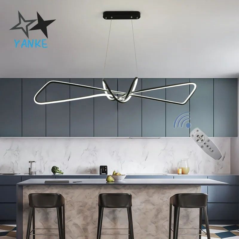 

Modern new LED bedroom furniture decorated chandelier creative minimalist Nordic personality restaurant kitchen bar lighting.