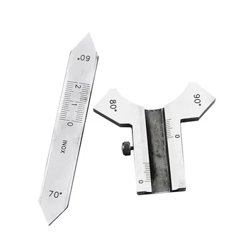 

Welding Inspection Ruler Detachable Weld Gauge Seam Gap/ Fillet/ Crown Test Ulnar Ruler 60 70 80 90 Degree Angle Measure 0-20mm