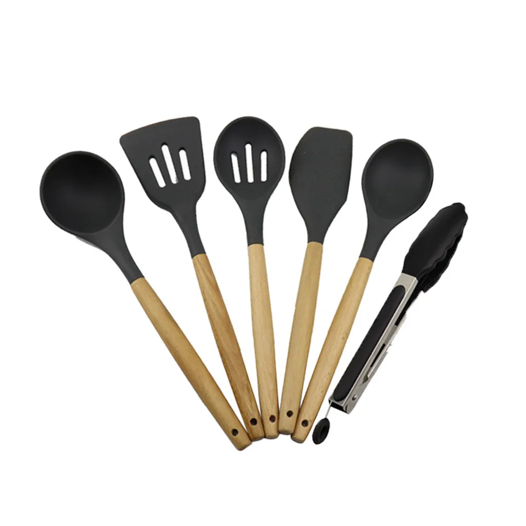 Kitchen Cooking Utensils Set of 6 Pieces Premium Heat Resistant Non-stick Handle Baking Kitchen Tools Set Cooking Utensils#45