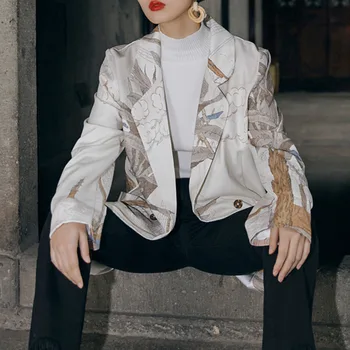 

SONDR 2020 Blaze CoatCasual Women Sweater Full Sleeve Women Knitting Notched Classic Print Vintage Wild Double Button Fashion