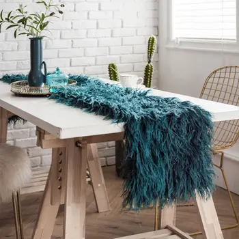 

Free Shipping Beach Wool European Banquet Model Solid Color Table-Runner