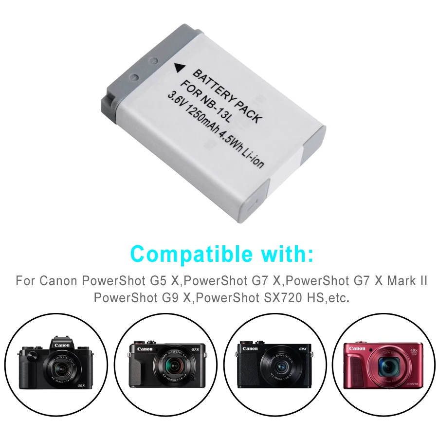 Аккумулятор Palo 1 шт. 1250 мАч 3 6 В NB13L NB 13L для камеры Canon PowerShot G5 X G5X G7 Mark II G7X G9 G9X SX720
