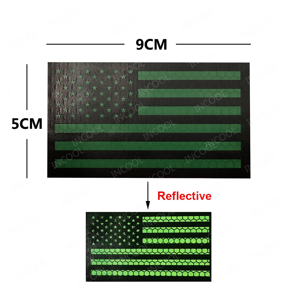 Infrared Reflective American Flag United States USA US Flags IR Patches Military Tactical Blue Line Patch Biker Fastener Badges 