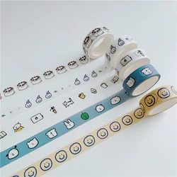 Autocollants de scellage enveloppe, bande Washi, Expression souriant, dessin animé mignon Ins, Kawaii, bande décorative, papeterie pour bureau et école, 1 pièce 