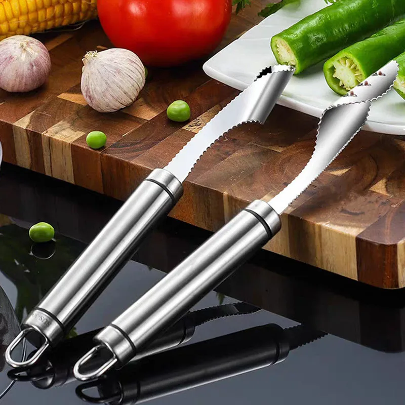 Nuovo 304 In Acciaio Inox Peperoni Core Remover Creativo Pomodoro Peperoncino Semi Corer Pepper Cutter Culling Device Accessori Da Cucina