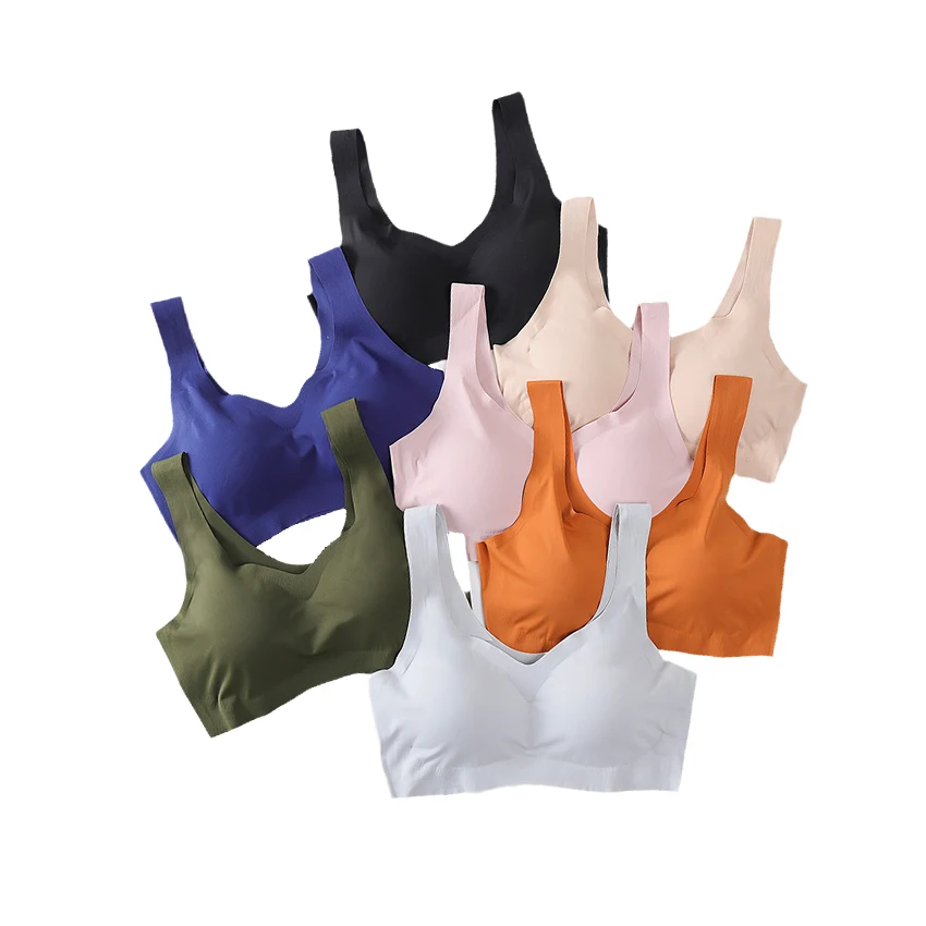 

3PCS/LOT Seamless Bras For Women Underwear Latex Bralette Push Up Brassiere With Pad Vest Top Bra Intimate Comfortable Brassiere