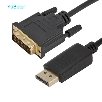 

YuBeter DP Displayport to DVI 24+1Pin Converter Display-port to DVI Cable Male to Male for HDTV PC Projector Monitor Display